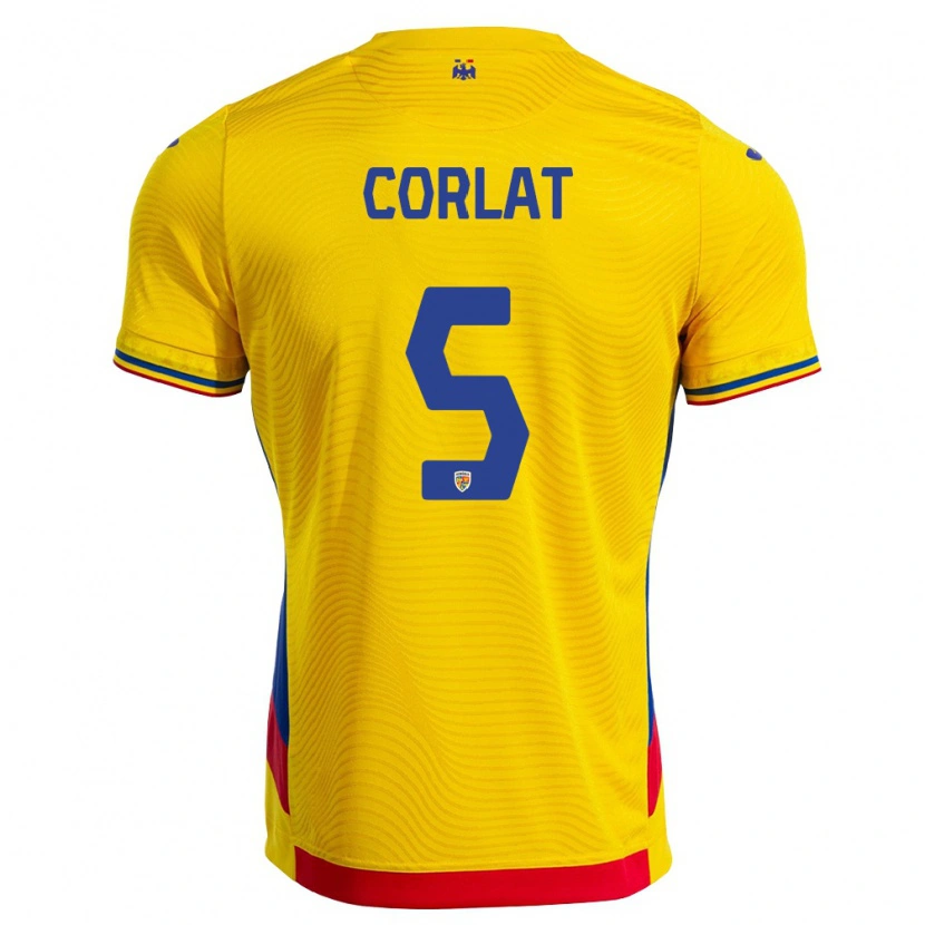 DanxenメンズルーマニアEdu Corlat#5黄 赤ホームシャツ26-28ジャージーユニフォーム