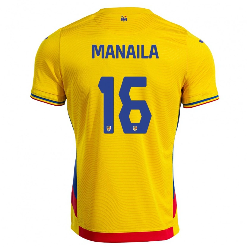 DanxenメンズルーマニアErik Mănăilă#16黄 赤ホームシャツ26-28ジャージーユニフォーム