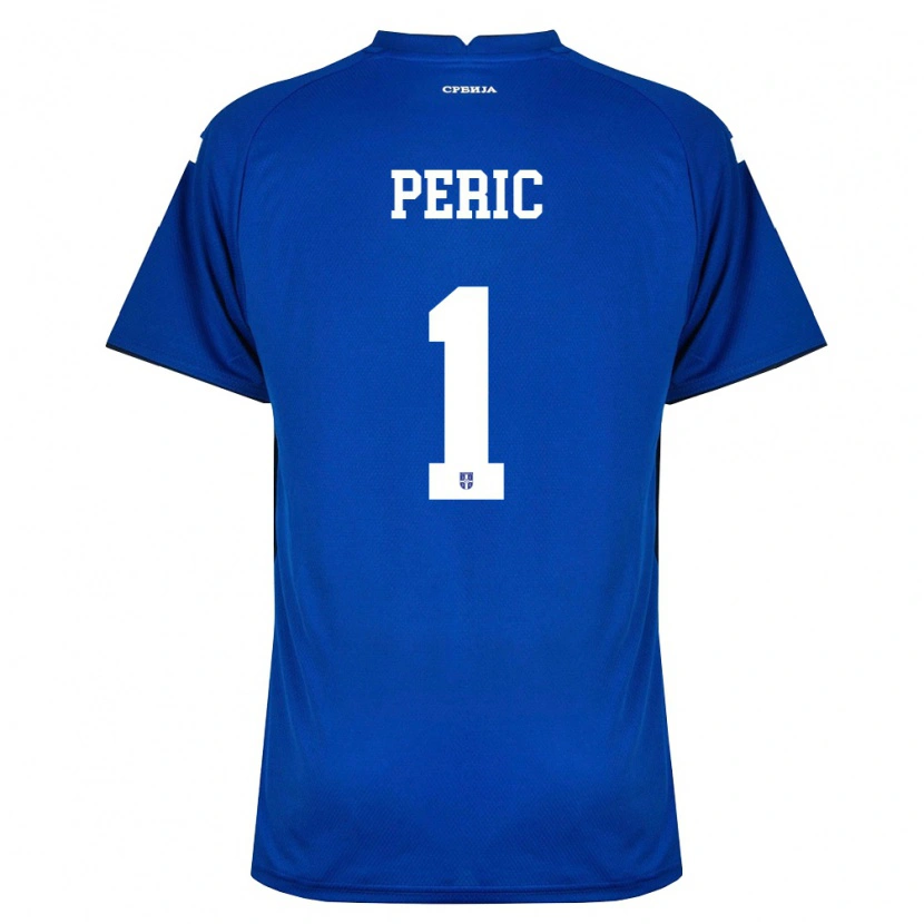 DanxenメンズセルビアStrahinja Peric#1紺 赤ホームシャツ26-28ジャージーユニフォーム