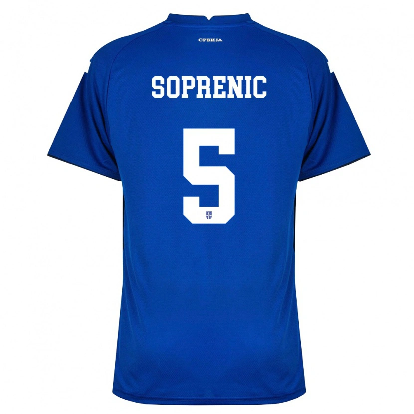 DanxenメンズセルビアMilos Soprenic#5紺 赤ホームシャツ26-28ジャージーユニフォーム