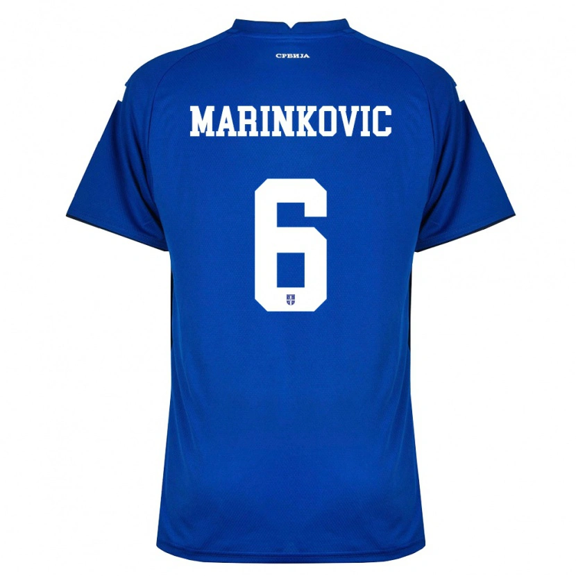 DanxenメンズセルビアVojin Marinkovic#6紺 赤ホームシャツ26-28ジャージーユニフォーム