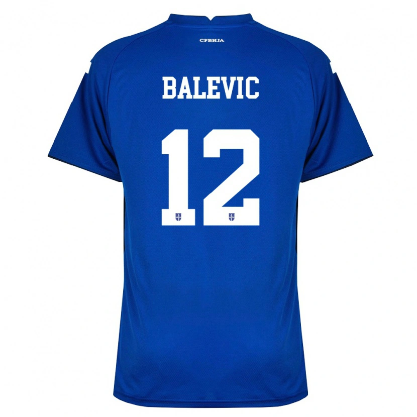 DanxenメンズセルビアLazar Balevic#12紺 赤ホームシャツ26-28ジャージーユニフォーム