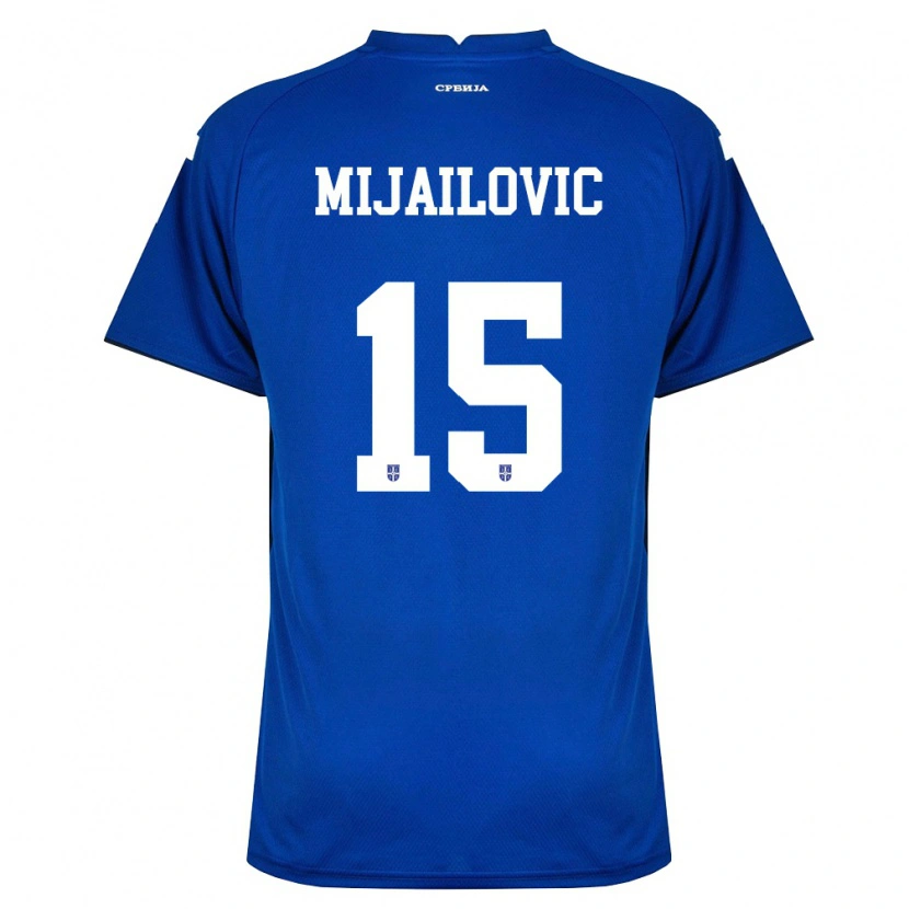 DanxenメンズセルビアRelja Mijailovic#15紺 赤ホームシャツ26-28ジャージーユニフォーム