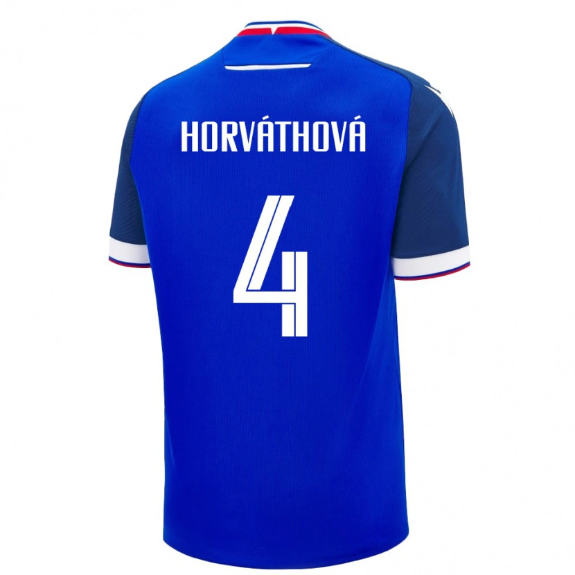 DanxenメンズスロバキアAndrea Horváthová#4青 白ホームシャツ26-28ジャージーユニフォーム