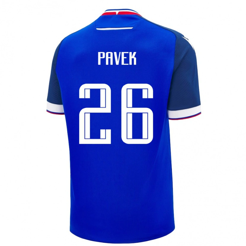 DanxenメンズスロバキアHugo Pavek#26青 白ホームシャツ26-28ジャージーユニフォーム