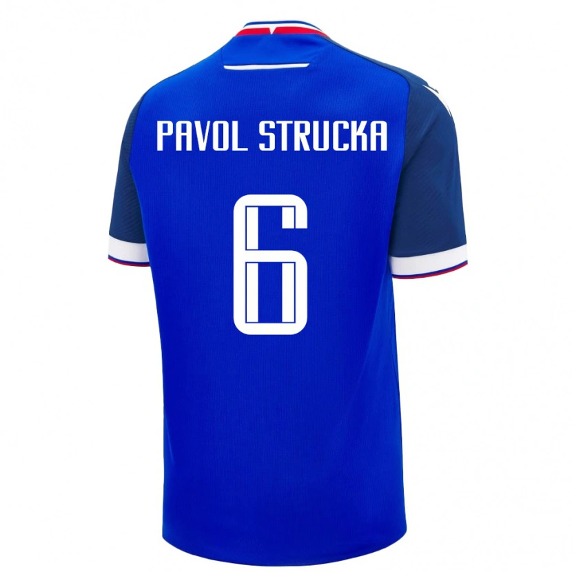 DanxenメンズスロバキアKristian Pavol Strucka#6青 白ホームシャツ26-28ジャージーユニフォーム