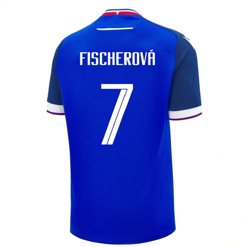 DanxenメンズスロバキアPatrícia Fischerová#7青 白ホームシャツ26-28ジャージーユニフォーム