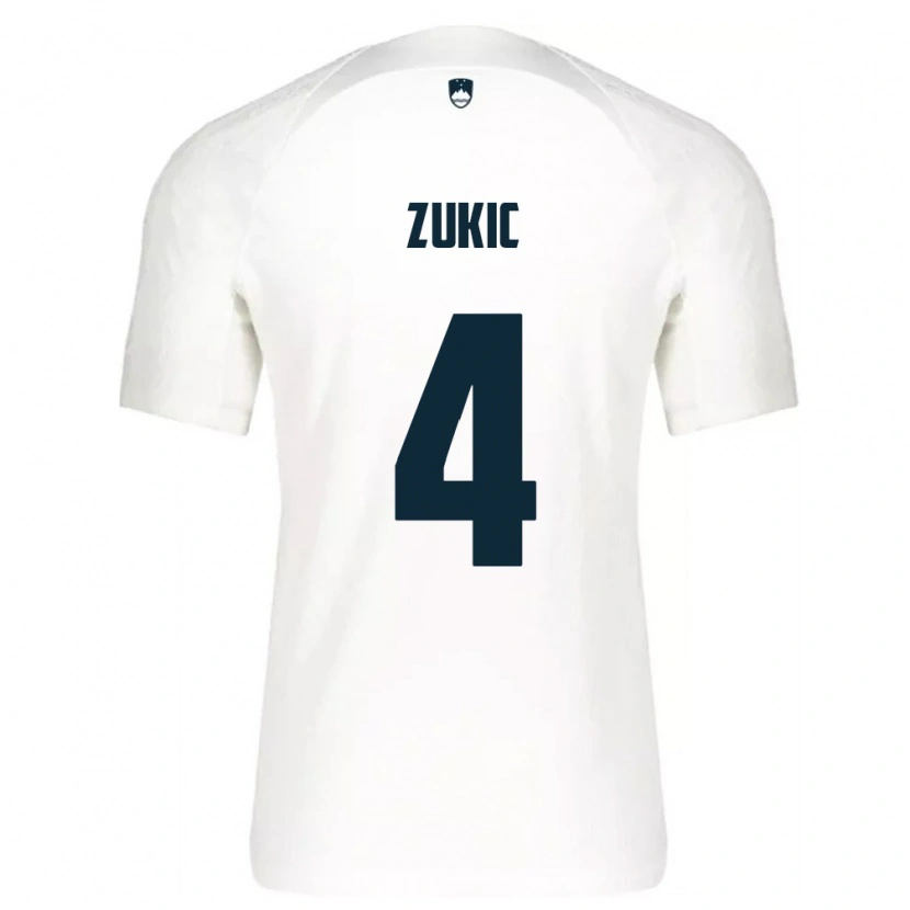 DanxenメンズスロベニアDamir Zukic#4白 青ホームシャツ26-28ジャージーユニフォーム