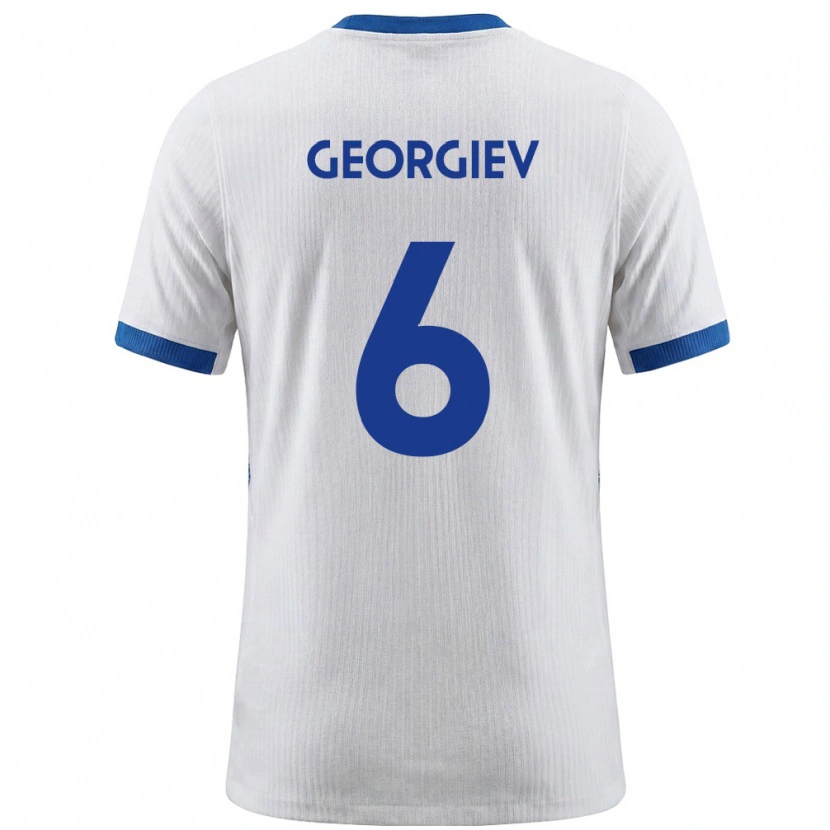 DanxenメンズスロベニアLuka Georgiev#6白 青ホームシャツ26-28ジャージーユニフォーム