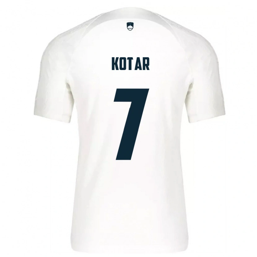 DanxenメンズスロベニアTristan Kotar#7白 青ホームシャツ26-28ジャージーユニフォーム