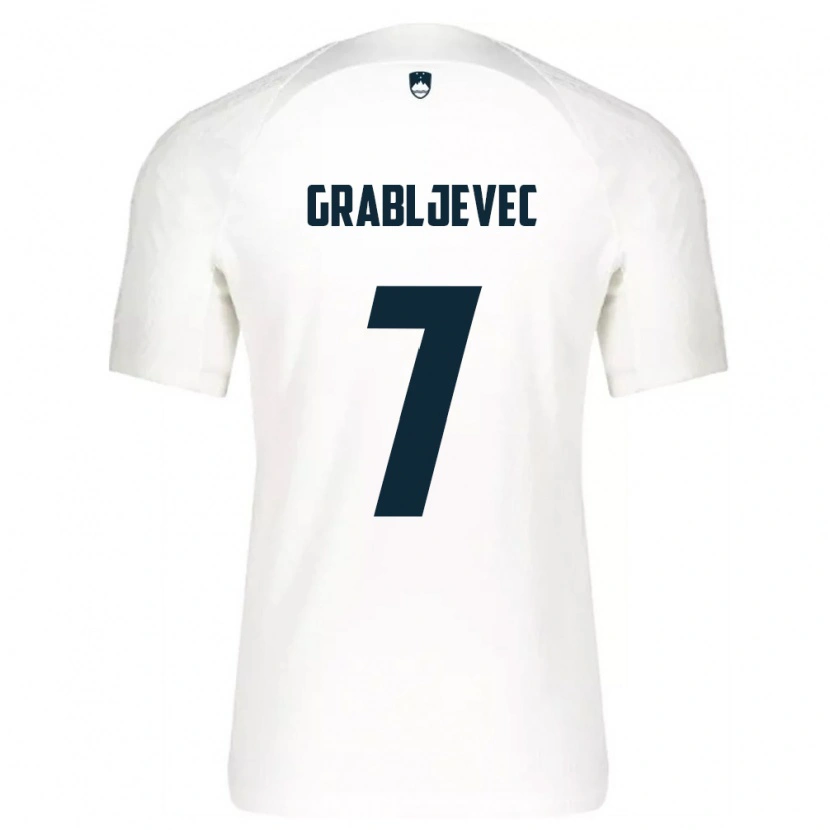 DanxenメンズスロベニアAnze Grabljevec#7白 青ホームシャツ26-28ジャージーユニフォーム