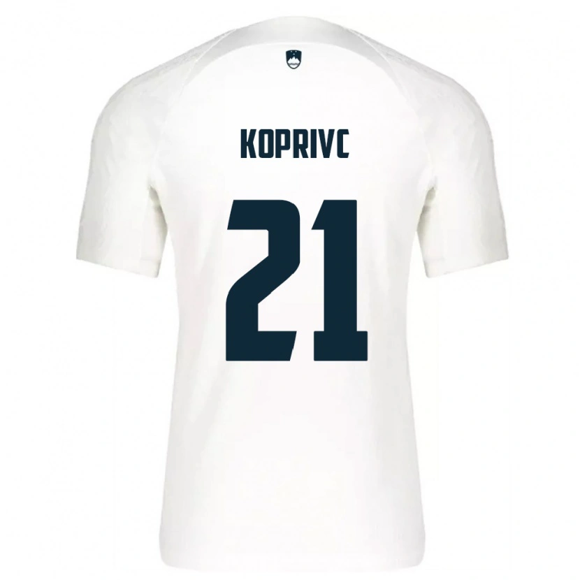 DanxenメンズスロベニアAnej Koprivc#21白 青ホームシャツ26-28ジャージーユニフォーム