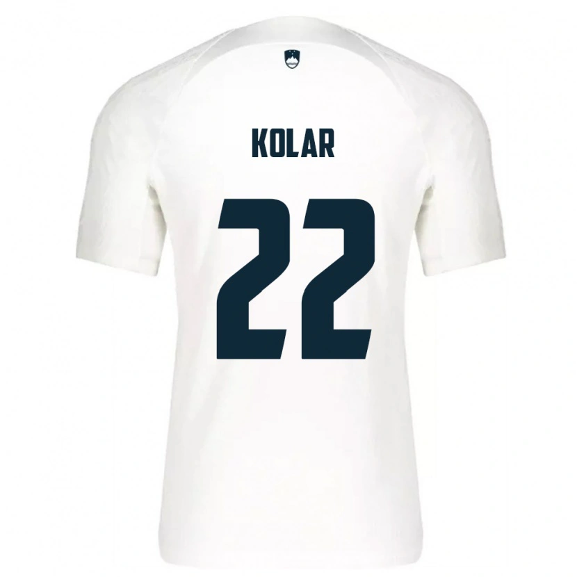 DanxenメンズスロベニアLuka Kolar#22白 青ホームシャツ26-28ジャージーユニフォーム