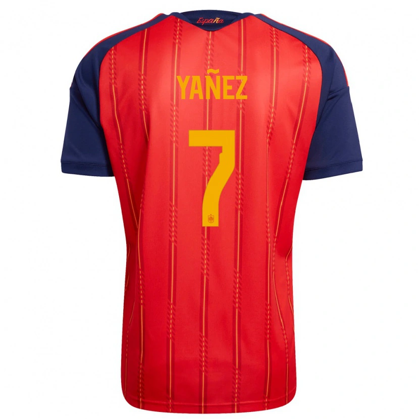 Danxenメンズスペインダニエル・ジャニェス#7赤 紺 黄ホームシャツ26-28ジャージーユニフォーム