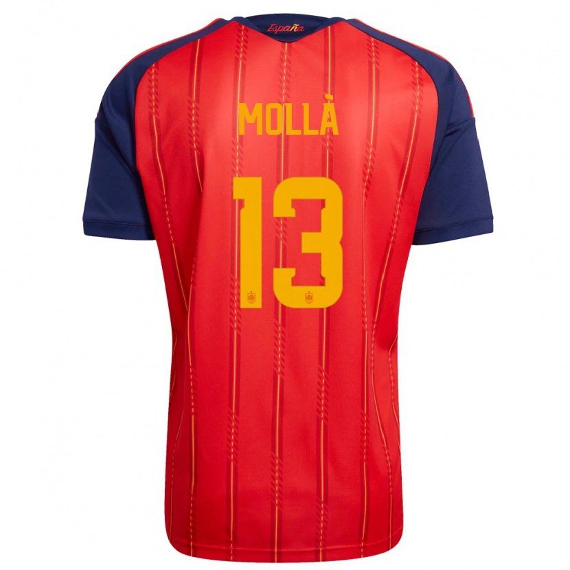 DanxenメンズスペインPablo Mollà#13赤 紺 黄ホームシャツ26-28ジャージーユニフォーム