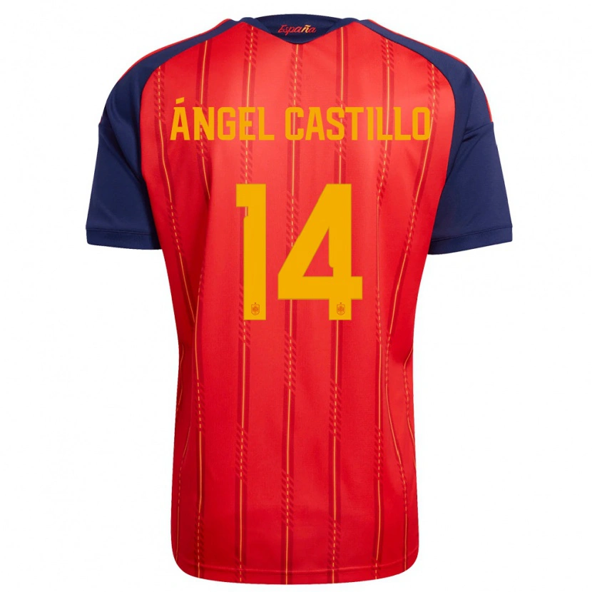 DanxenメンズスペインManuel Ángel Castillo#14赤 紺 黄ホームシャツ26-28ジャージーユニフォーム