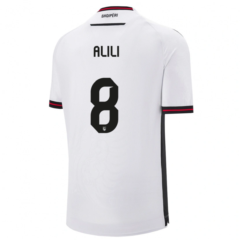 DanxenメンズアルバニアBurak Alili#8白 黒アウェイシャツ26-28ジャージーユニフォーム