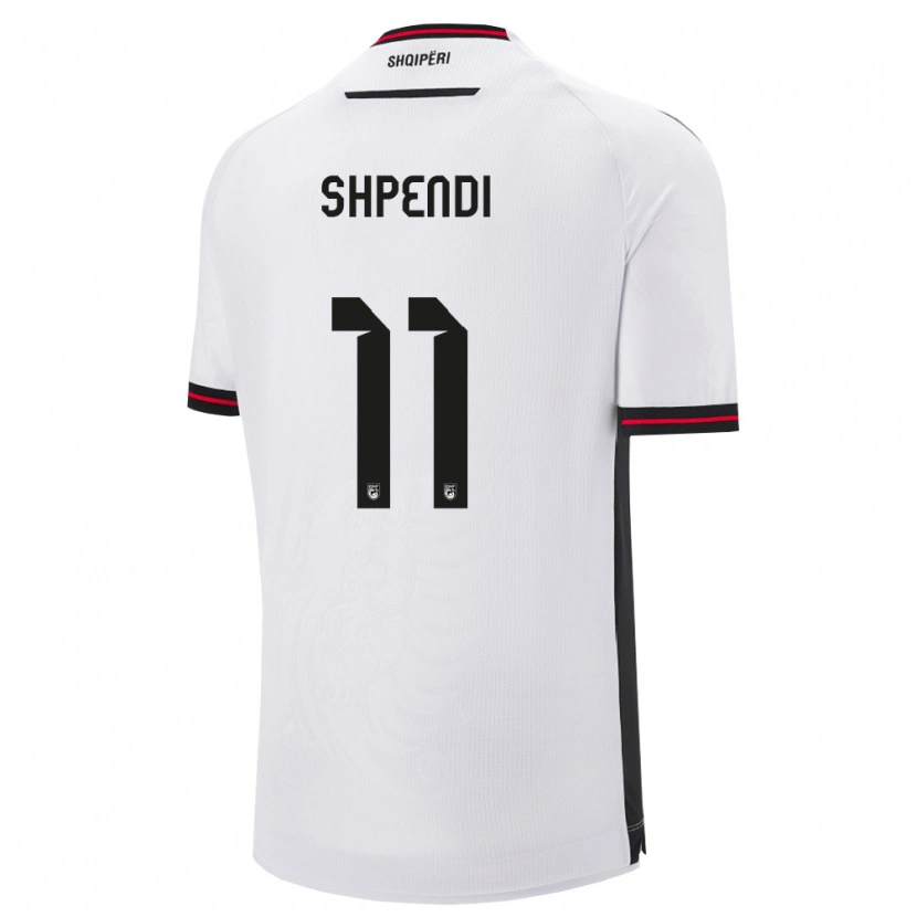 DanxenメンズアルバニアStiven Shpendi#11白 黒アウェイシャツ26-28ジャージーユニフォーム