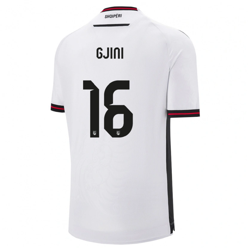 DanxenメンズアルバニアLuçije Gjini#16白 黒アウェイシャツ26-28ジャージーユニフォーム