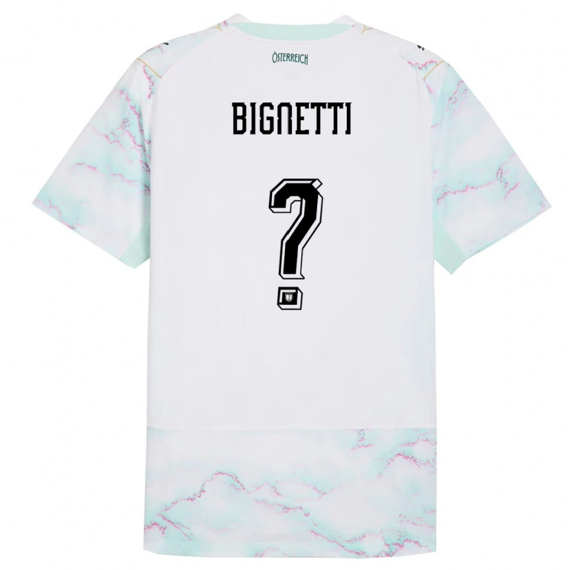 DanxenメンズオーストリアMatteo Bignetti#0白 緑 金アウェイシャツ26-28ジャージーユニフォーム