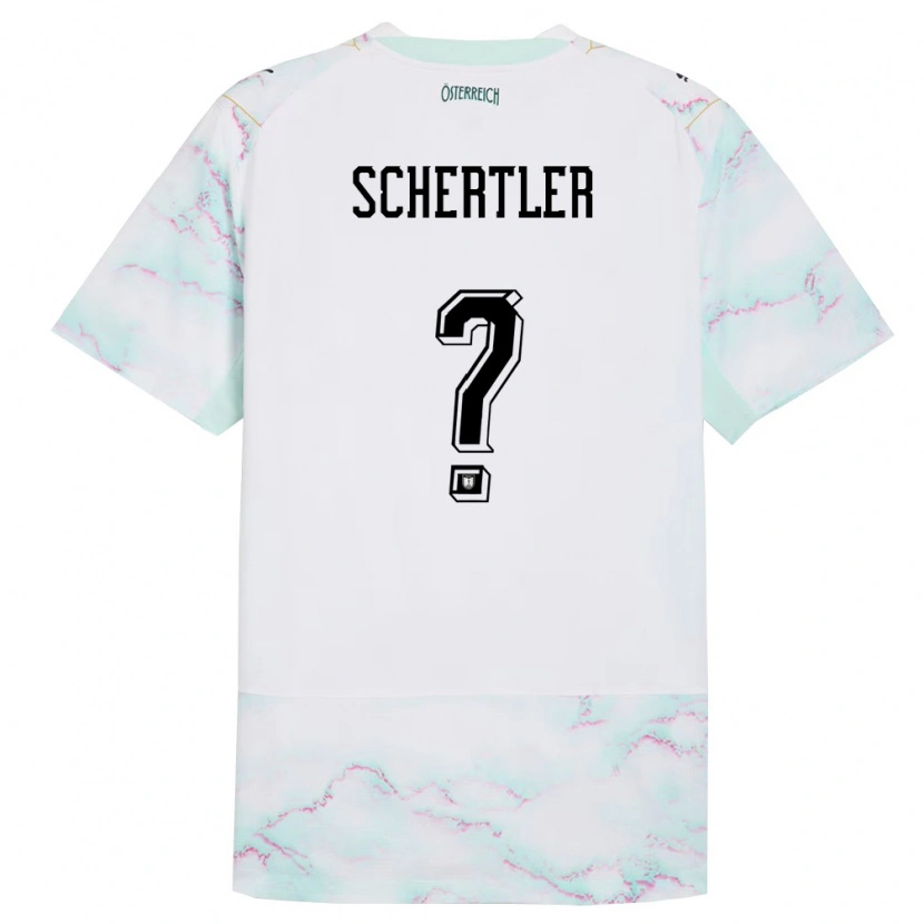 DanxenメンズオーストリアFelix Schertler#0白 緑 金アウェイシャツ26-28ジャージーユニフォーム