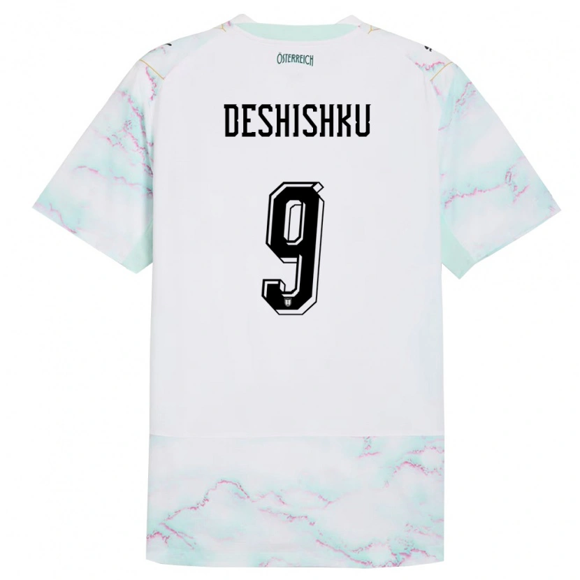 DanxenメンズオーストリアHasan Deshishku#9白 緑 金アウェイシャツ26-28ジャージーユニフォーム