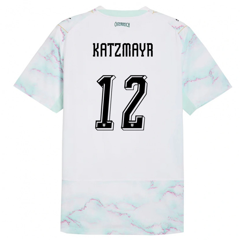 DanxenメンズオーストリアChristof Katzmayr#12白 緑 金アウェイシャツ26-28ジャージーユニフォーム