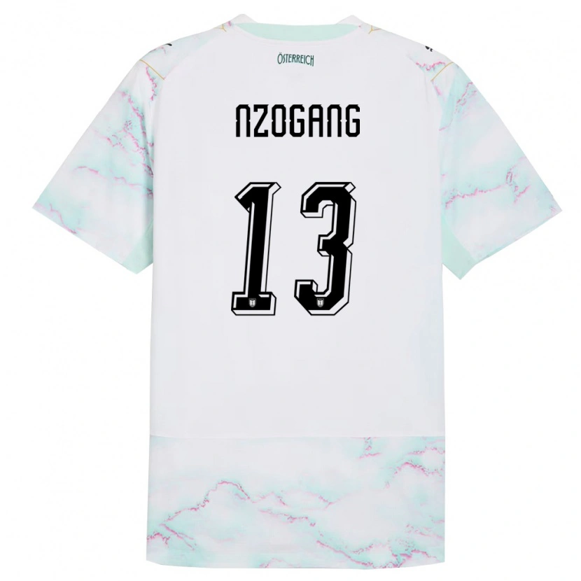 DanxenメンズオーストリアKenny Nzogang#13白 緑 金アウェイシャツ26-28ジャージーユニフォーム
