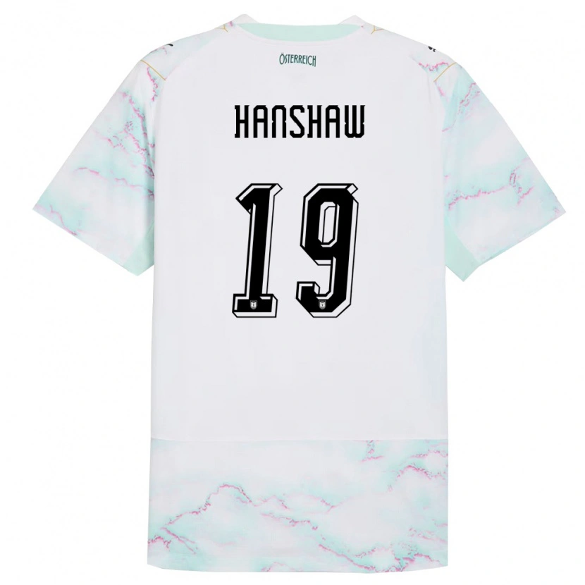 DanxenメンズオーストリアVerena Hanshaw#19白 緑 金アウェイシャツ26-28ジャージーユニフォーム