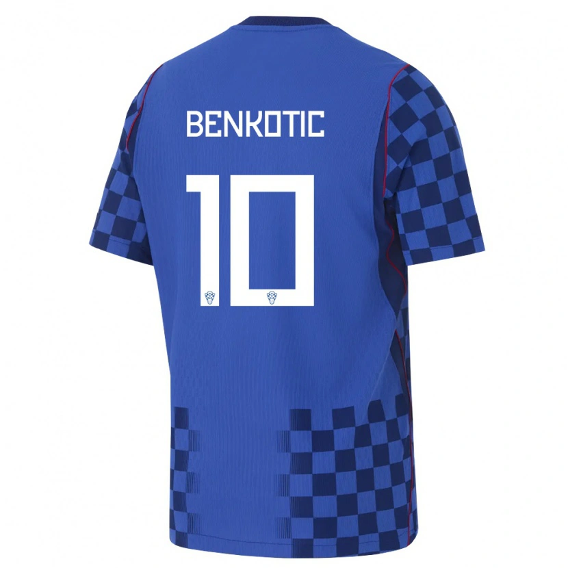 DanxenメンズクロアチアJona Benkotic#10青 紺 赤アウェイシャツ26-28ジャージーユニフォーム