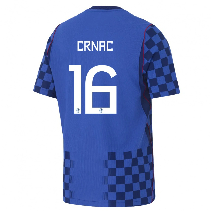 DanxenメンズクロアチアAnte Crnac#16青 紺 赤アウェイシャツ26-28ジャージーユニフォーム