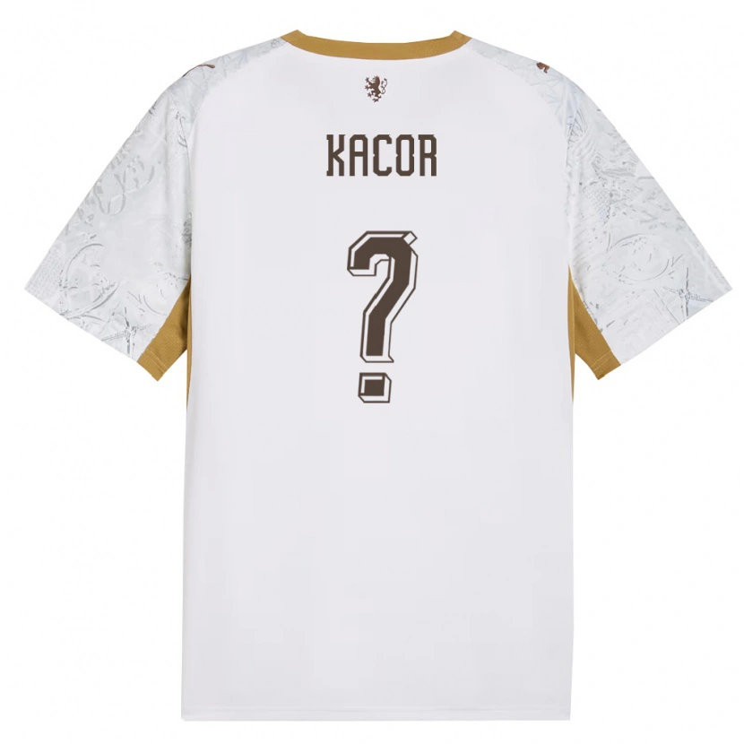 DanxenメンズチェコPavel Kacor#0オフホワイト 金 灰アウェイシャツ26-28ジャージーユニフォーム