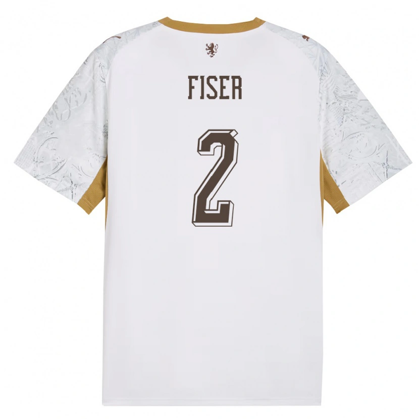 DanxenメンズチェコRadek Fiser#2オフホワイト 金 灰アウェイシャツ26-28ジャージーユニフォーム