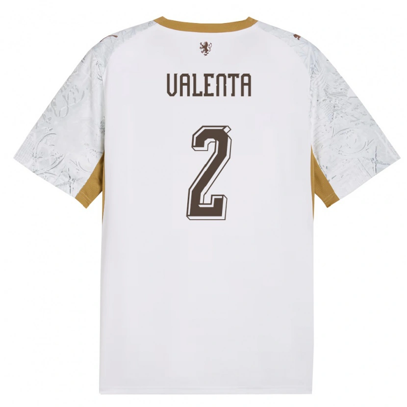 DanxenメンズチェコFilip Valenta#2オフホワイト 金 灰アウェイシャツ26-28ジャージーユニフォーム