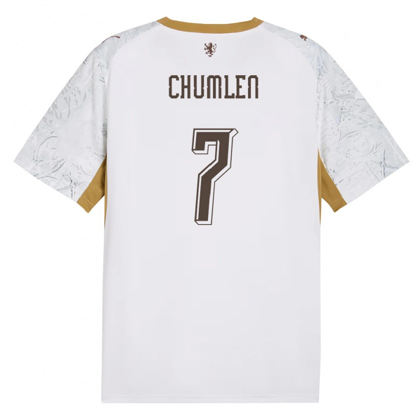 DanxenメンズチェコNicolas Chumlen#7オフホワイト 金 灰アウェイシャツ26-28ジャージーユニフォーム