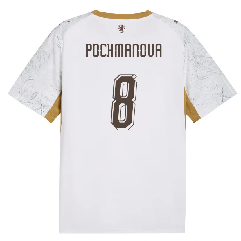 DanxenメンズチェコAneta Pochmanová#8オフホワイト 金 灰アウェイシャツ26-28ジャージーユニフォーム