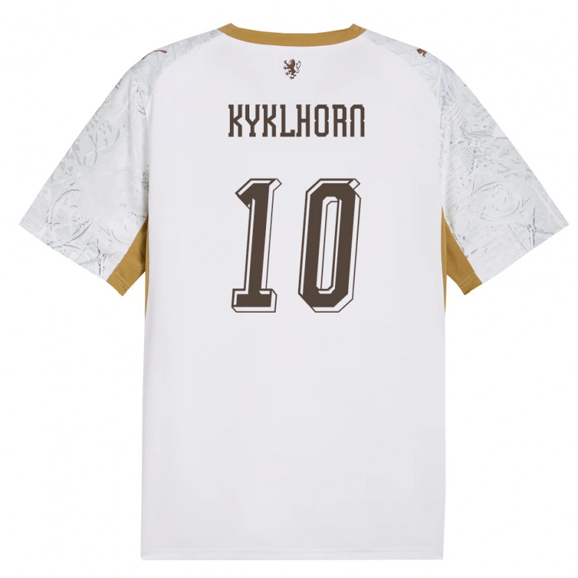 DanxenメンズチェコJan Kyklhorn#10オフホワイト 金 灰アウェイシャツ26-28ジャージーユニフォーム