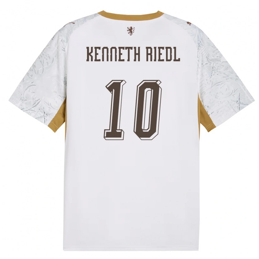 DanxenメンズチェコVictor Kenneth Riedl#10オフホワイト 金 灰アウェイシャツ26-28ジャージーユニフォーム