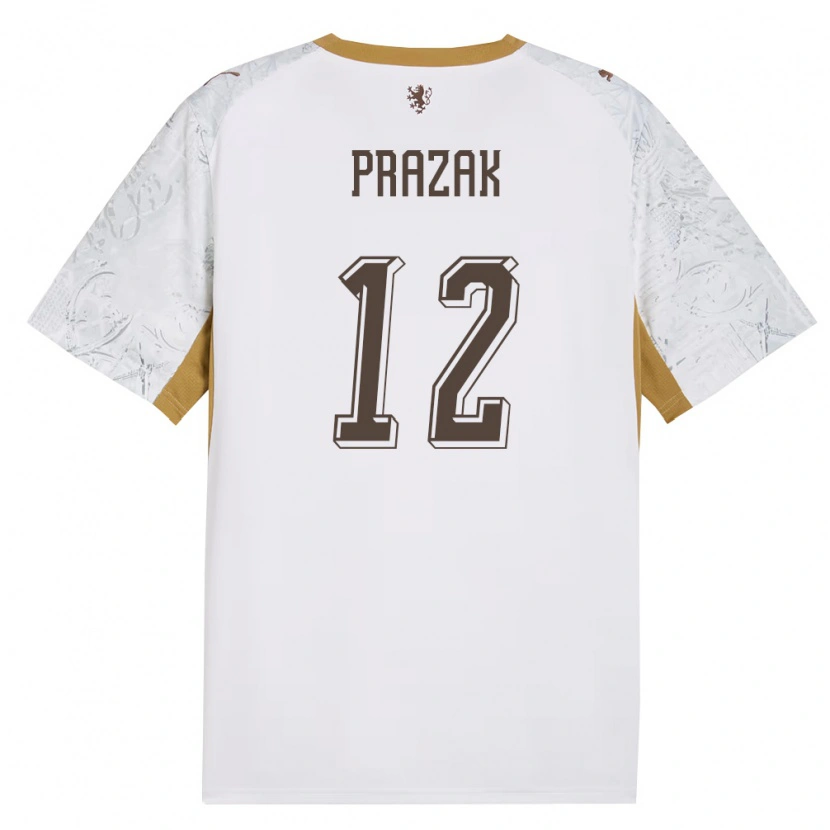 DanxenメンズチェコTadeas Prazak#12オフホワイト 金 灰アウェイシャツ26-28ジャージーユニフォーム