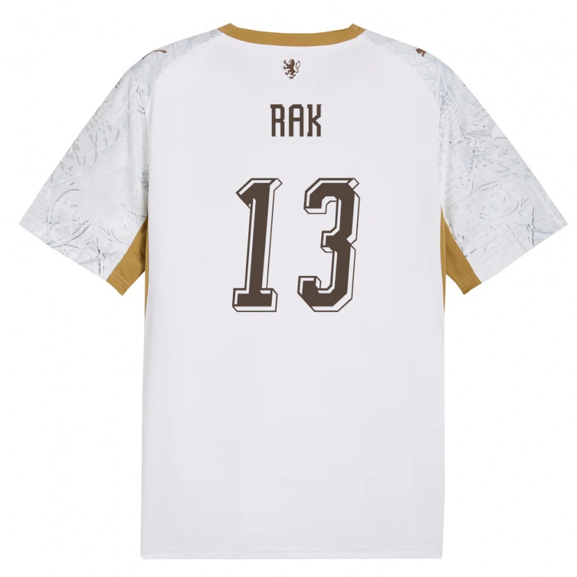 DanxenメンズチェコFilip Rak#13オフホワイト 金 灰アウェイシャツ26-28ジャージーユニフォーム