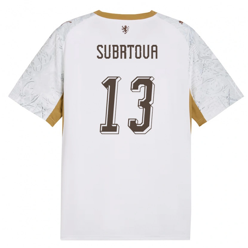 DanxenメンズチェコAnna Šubrtová#13オフホワイト 金 灰アウェイシャツ26-28ジャージーユニフォーム