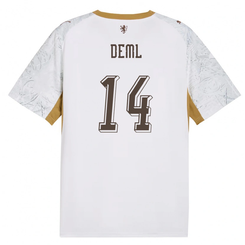 DanxenメンズチェコOndrej Deml#14オフホワイト 金 灰アウェイシャツ26-28ジャージーユニフォーム