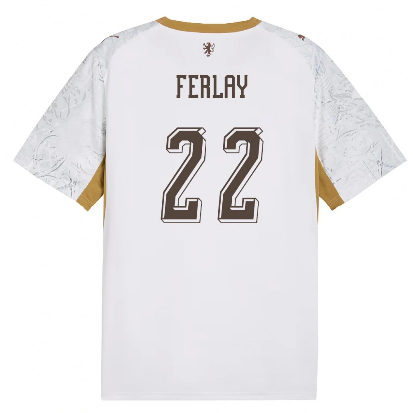 DanxenメンズチェコRuben Ferlay#22オフホワイト 金 灰アウェイシャツ26-28ジャージーユニフォーム