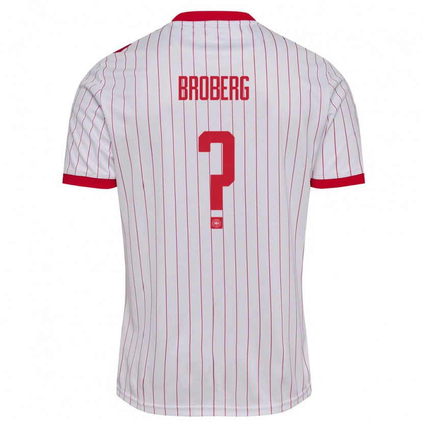 DanxenメンズデンマークElias Broberg#0白 赤アウェイシャツ26-28ジャージーユニフォーム