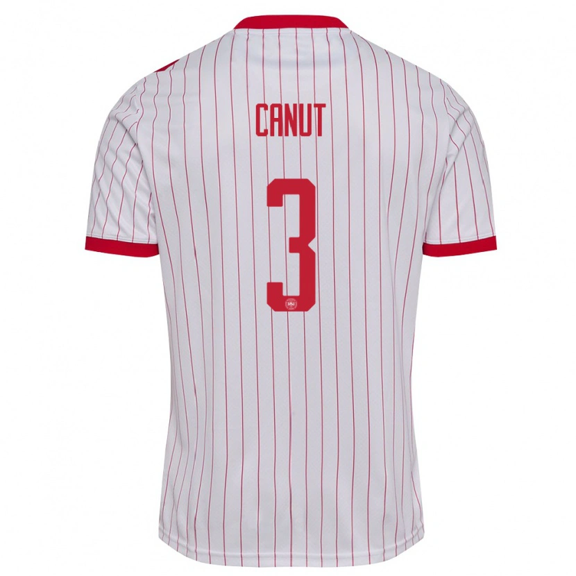 DanxenメンズデンマークRaphael Canut#3白 赤アウェイシャツ26-28ジャージーユニフォーム