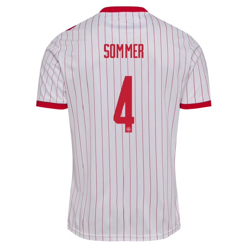 DanxenメンズデンマークFelix Sommer#4白 赤アウェイシャツ26-28ジャージーユニフォーム