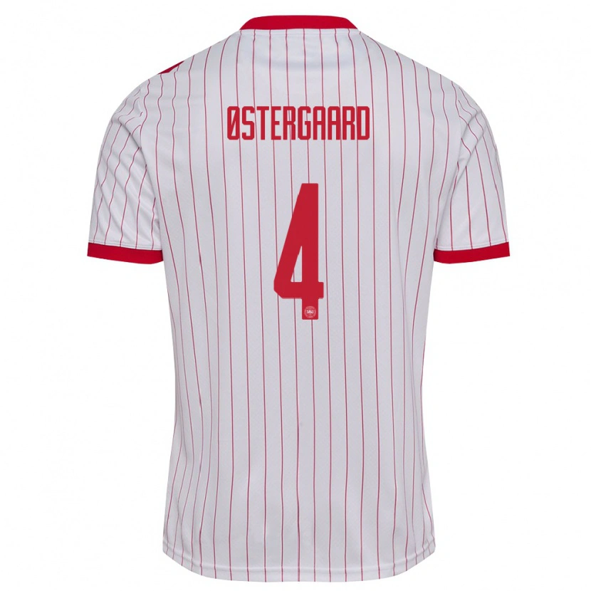 DanxenメンズデンマークMarcus Østergaard#4白 赤アウェイシャツ26-28ジャージーユニフォーム