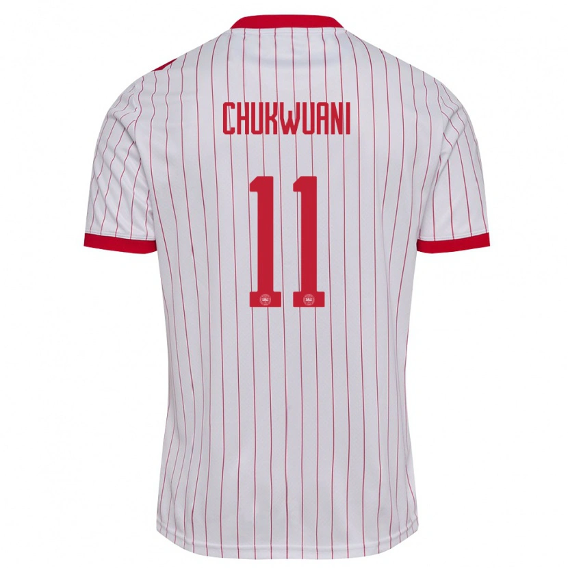 DanxenメンズデンマークEkene Chukwuani#11白 赤アウェイシャツ26-28ジャージーユニフォーム