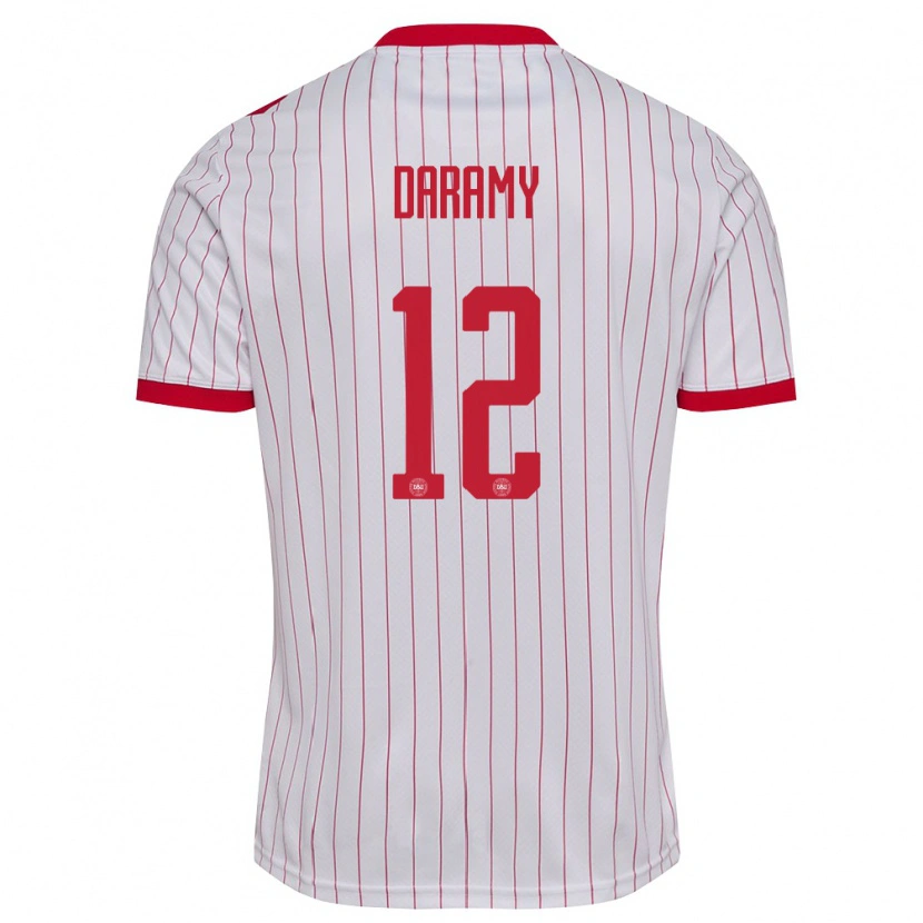 DanxenメンズデンマークAbdul Daramy#12白 赤アウェイシャツ26-28ジャージーユニフォーム