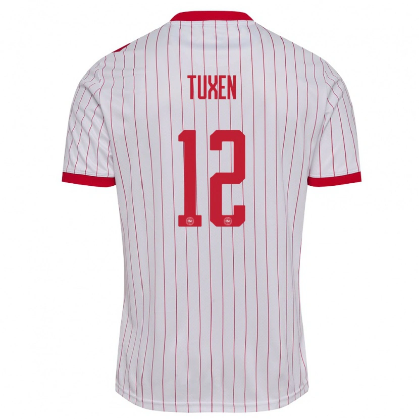 DanxenメンズデンマークWillads Tuxen#12白 赤アウェイシャツ26-28ジャージーユニフォーム